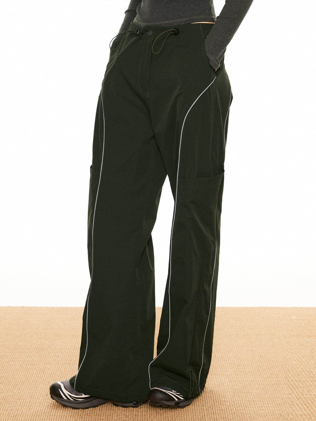 Ladies' Elastic Waist Contrast Trousers
