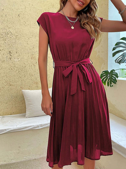 Floral Waist Tie Midi Dress for Women