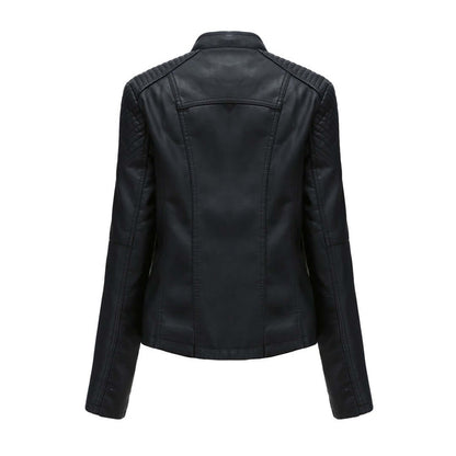 Ladies Vegan Leather Motorcycle Jacket