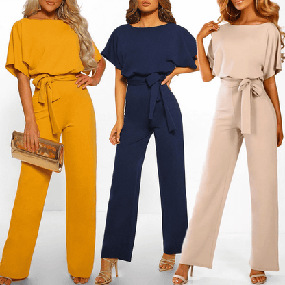 Ladies' Flowy Elastic Waist Jumpsuit