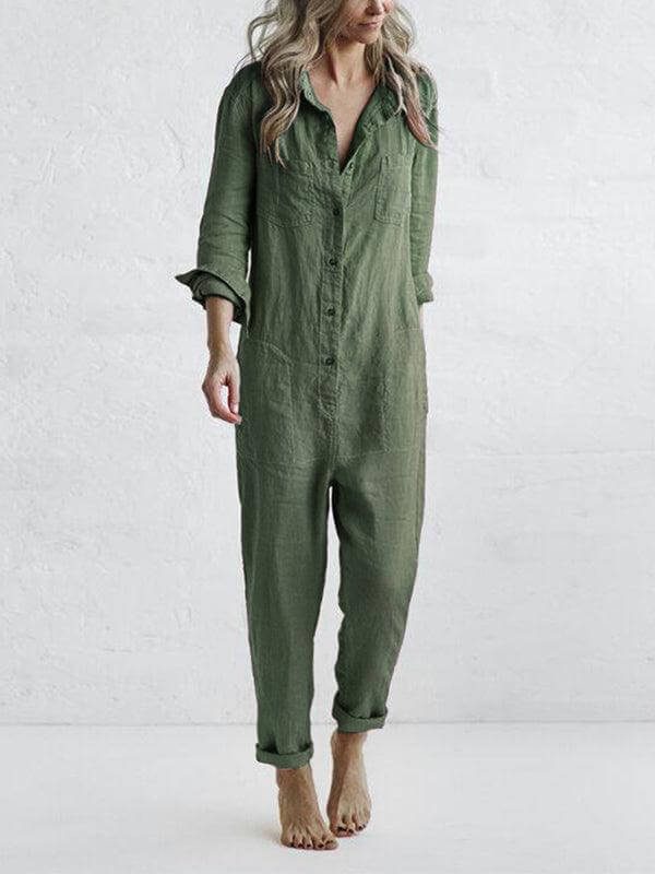Ladies' Pocket Front Romper Jumpsuit - Luxivelle