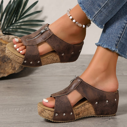 Classic Women's High Heel Wedge Sandals