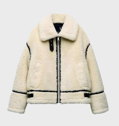 Ladies Large Cozy Fleece Zip Up Jacket