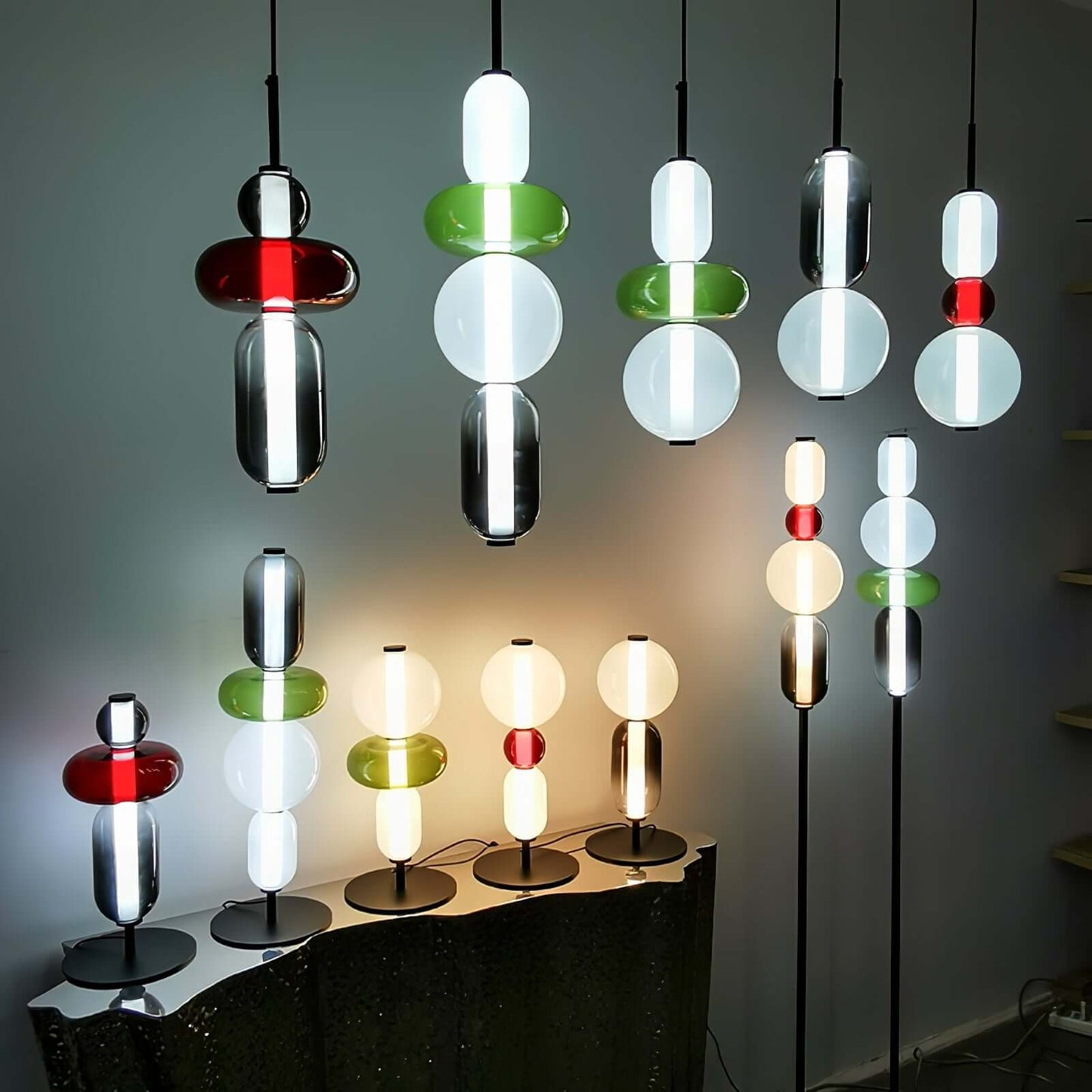 Vibrant Glass Drop Ceiling Light