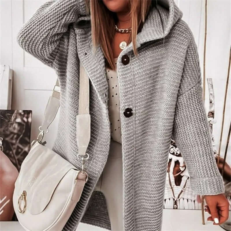 Luxury Soft Hooded Women's Cardigan Sweater