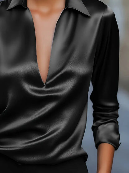 High Quality V Neck Women's Blouse