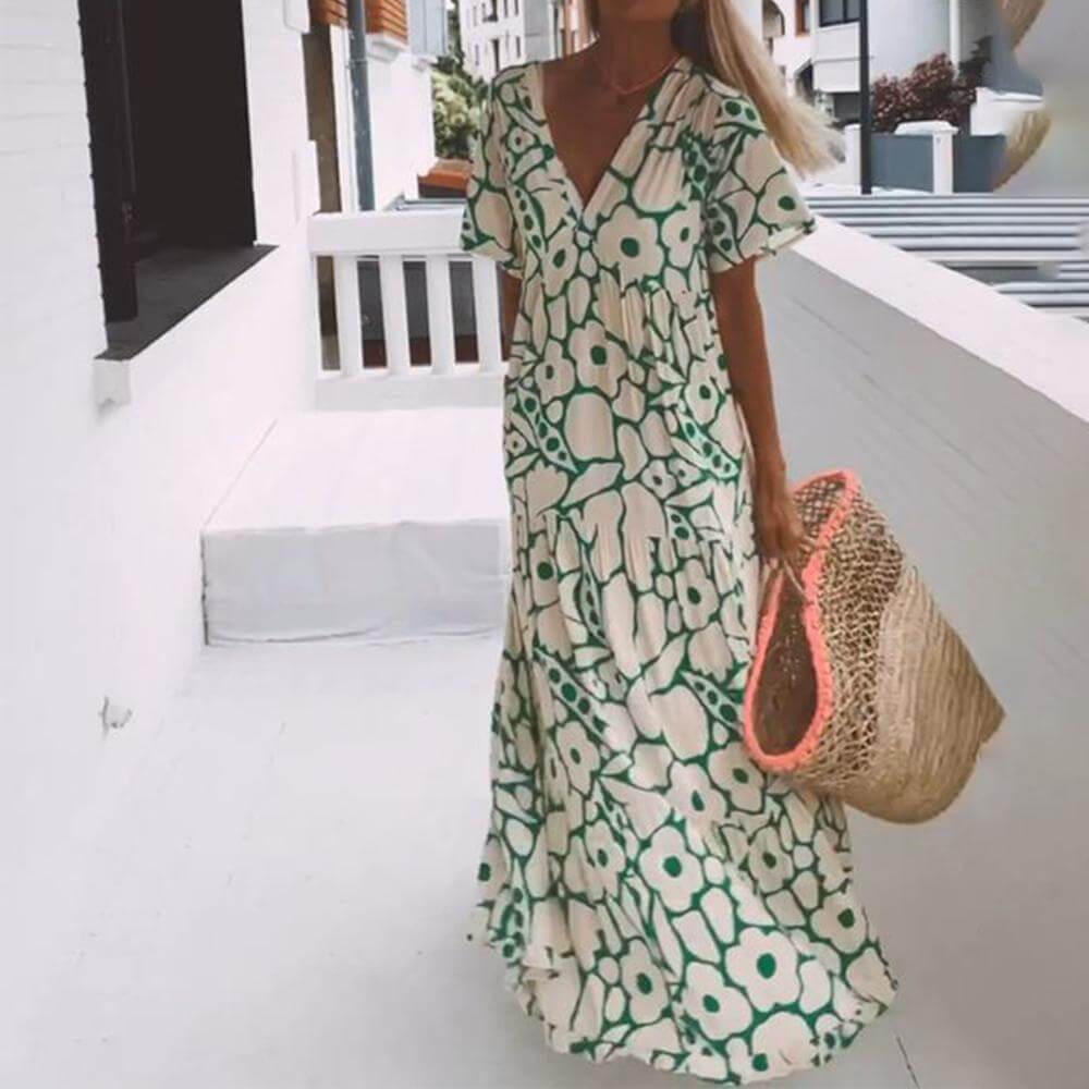 Beautiful Long Sleeve Sundress - Elegant Flowy Design - Luxivelle