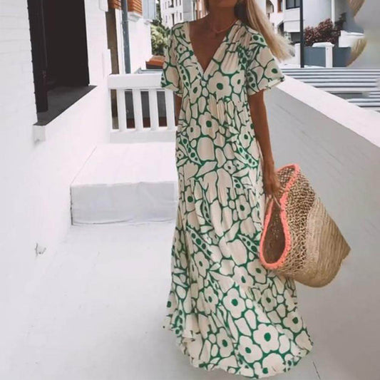 Beautiful Long Sleeve Sundress - Elegant Flowy Design - Luxivelle