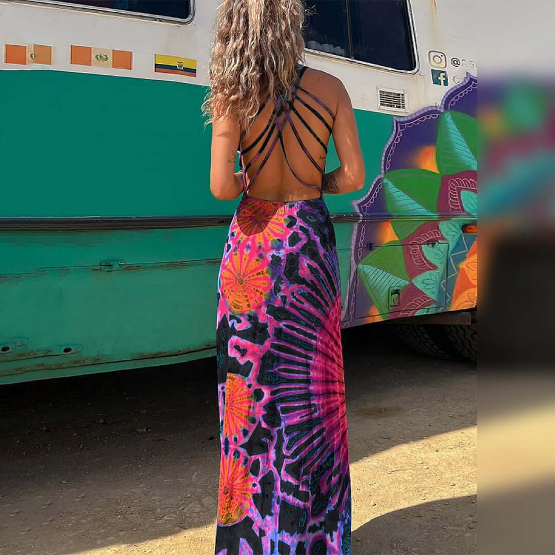 Vibrant Floral Long Maxi Dress