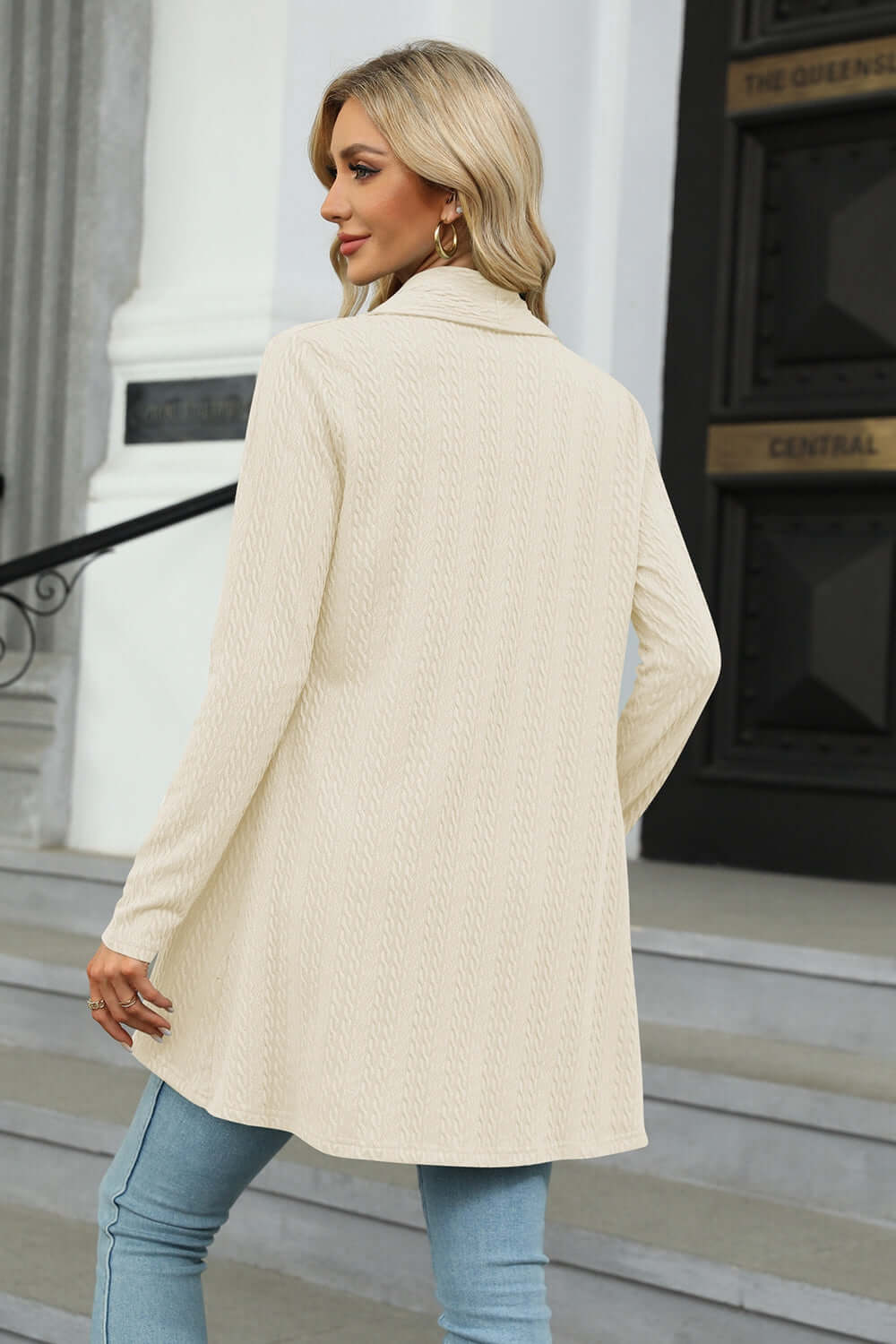 Relaxed Fit Oversized Open Front Cardigan