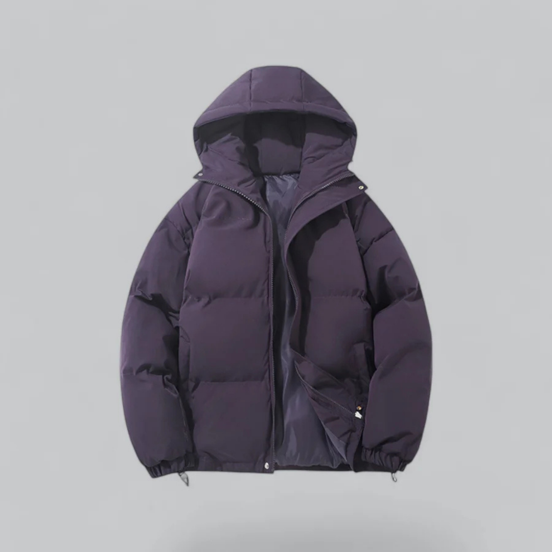 Warm Waterproof Mens Puffer Coat with Hood and Zip