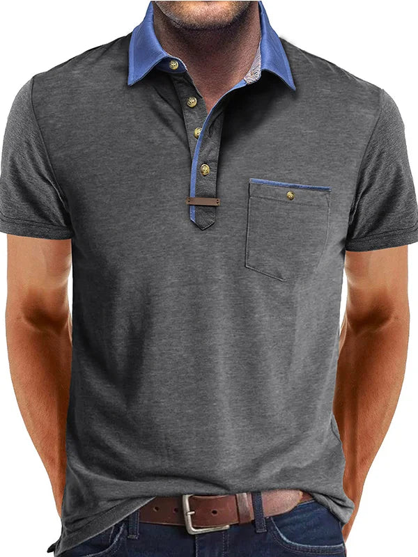 Lightweight Casual Short Sleeve Polo Shirt for Men - Luxivelle
