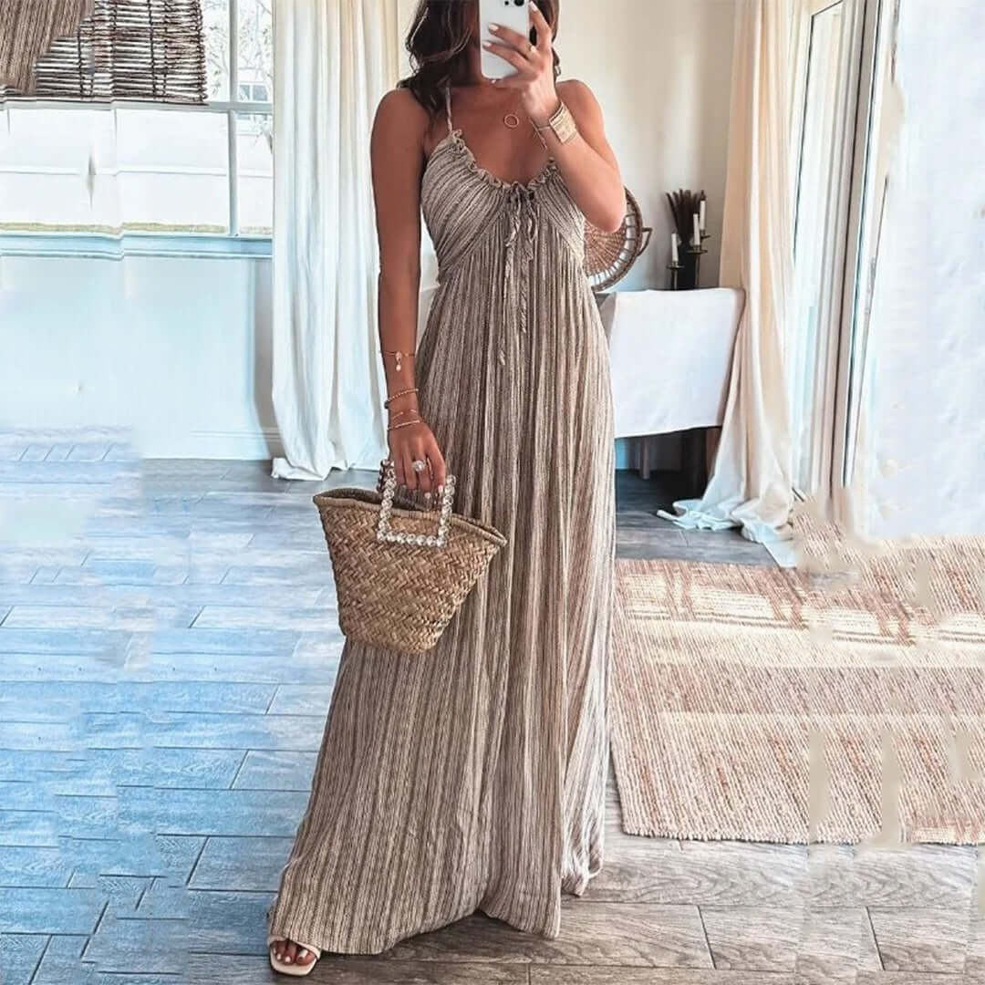 Lightweight Flowy Strapless Maxi Dress - Luxivelle