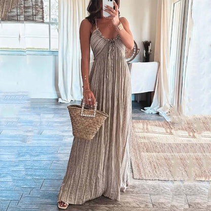 Lightweight Flowy Strapless Maxi Dress - Luxivelle