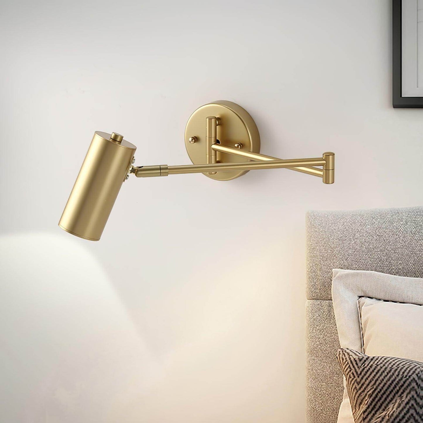 Flexible Brushed Steel LED Wall Light with Arm