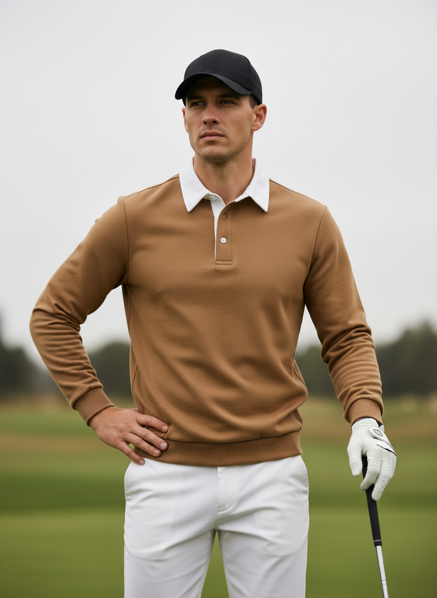 Classic Men's Golf Polo Sweatshirt