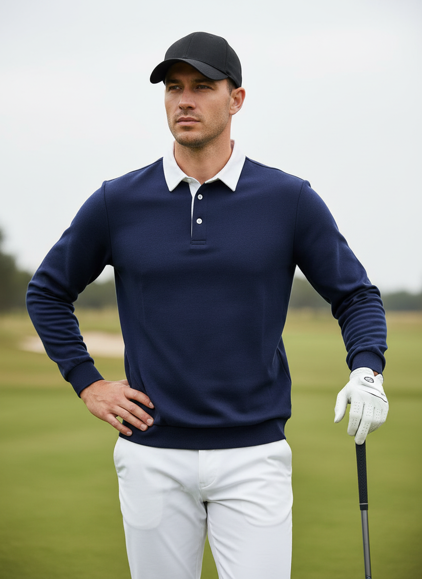 Classic Men's Golf Polo Sweatshirt