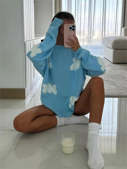 Comfortable Casual Heart Pattern Sweater