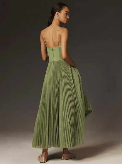 Flared Ruffle Waist Midi Dress for Ladies