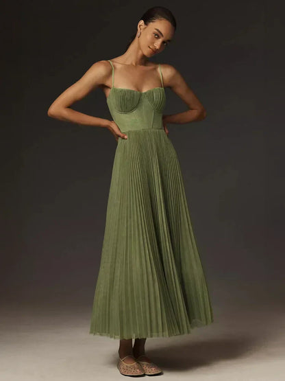 Flared Ruffle Waist Midi Dress for Ladies - Luxivelle