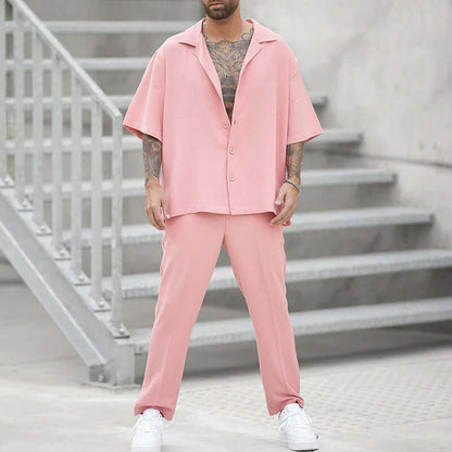 Relaxed Fit Casual Shirt and Pants Set