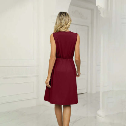 Classic Casual Woman's Midi Cotton Dress