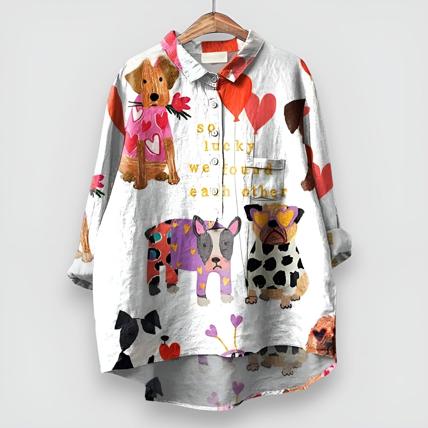 Cute Puppy Print Ladies Tee Shirt