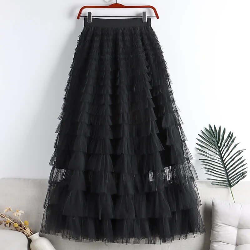 Flowy Layered Long Skirt