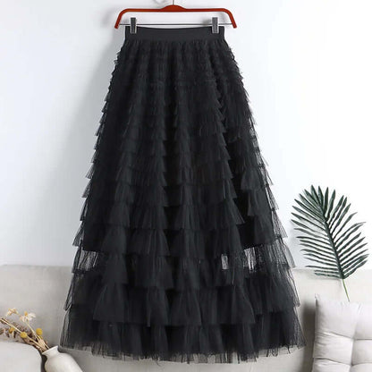 Flowy Layered Long Skirt