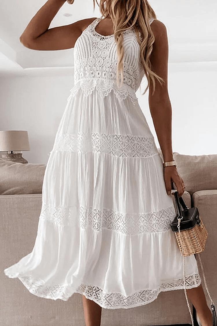 Elegant Deep V Neckline Dress - Luxivelle