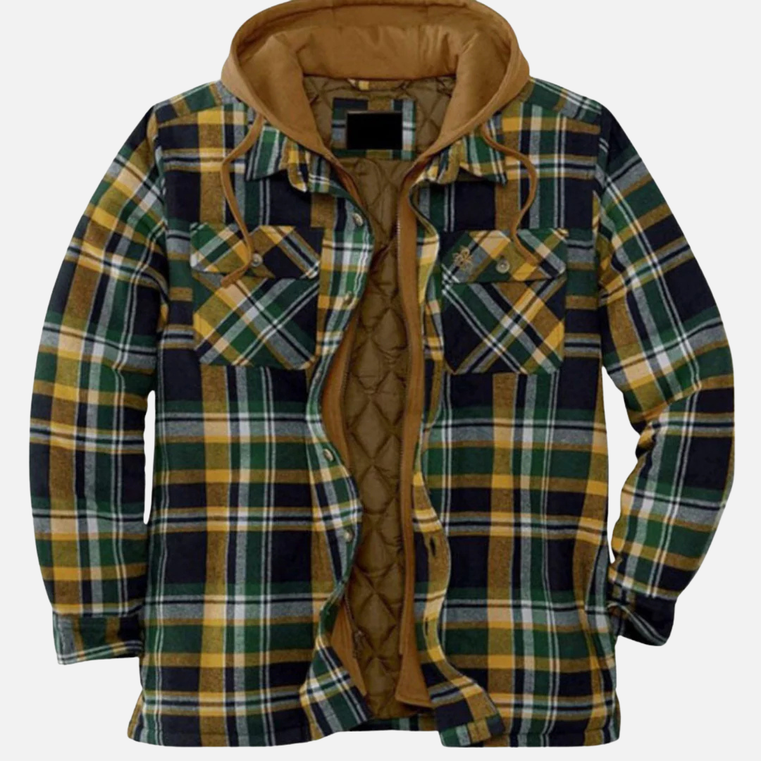 Arman | Men's Quilted Plaid Hooded Jacket