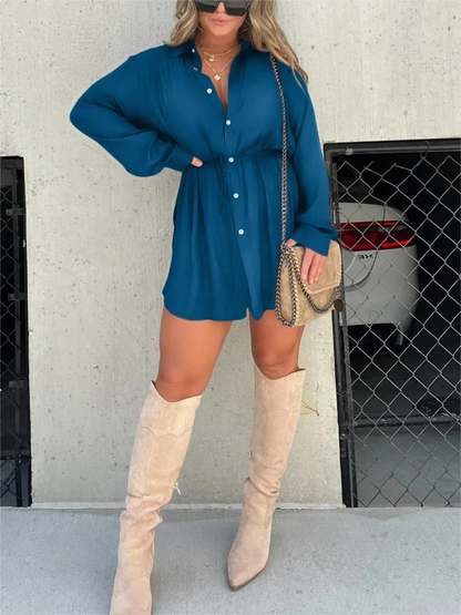 Ruby | Trendy satin romper dress