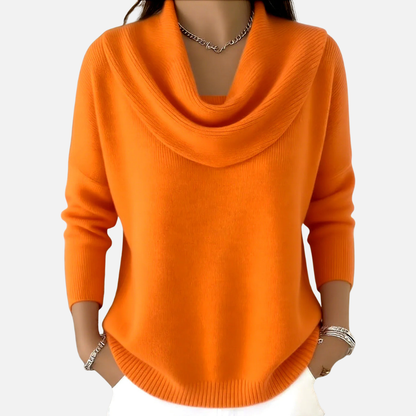Women's Elegant Cowl Neck Knit Sweater