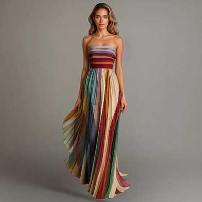 Elegant Sleeveless Flowy Maxi Dress - Luxivelle