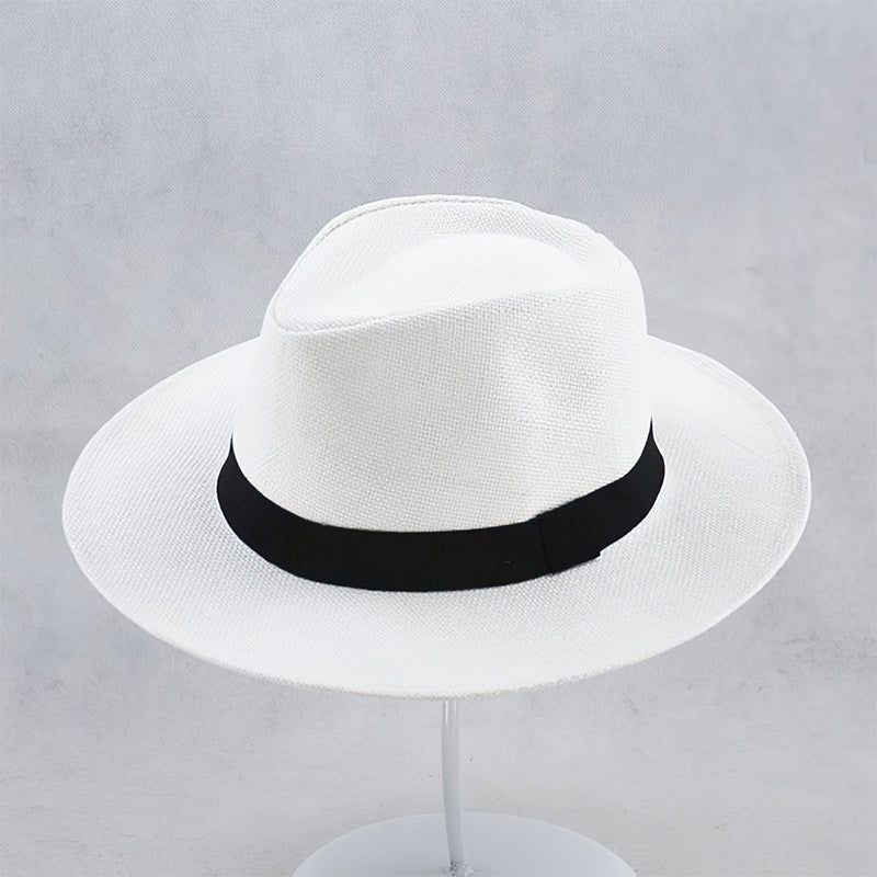 Classic Summer Straw Panama Hat with Sun Protection