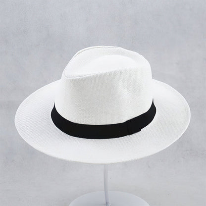 Classic Summer Straw Panama Hat with Sun Protection
