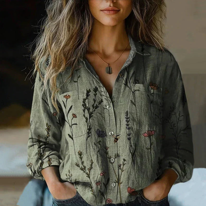 Unique Floral Print Classic Shirt