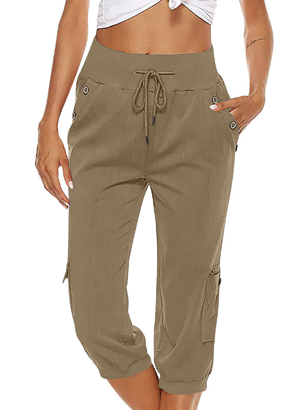 Lightweight Women's Summer Capri Pants Comfortable Cotton Blend