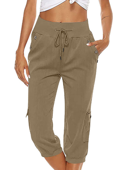 Lightweight Women's Summer Capri Pants Comfortable Cotton Blend