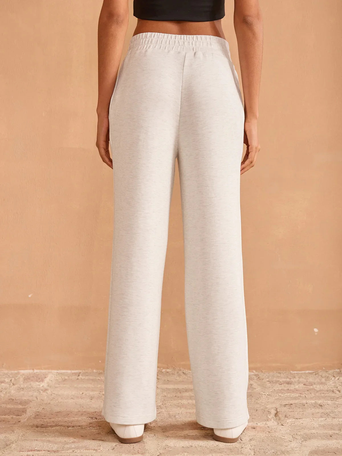 Comfortable Elastic Waist Wide Leg Trousers