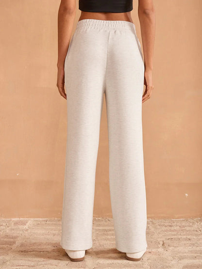 Comfortable Elastic Waist Wide Leg Trousers