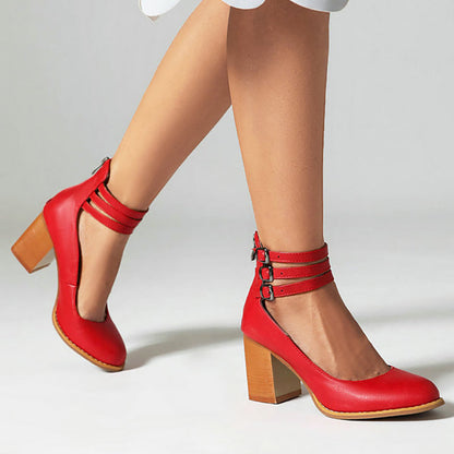 Comfortable Ankle Strap Sandals with Block Heel