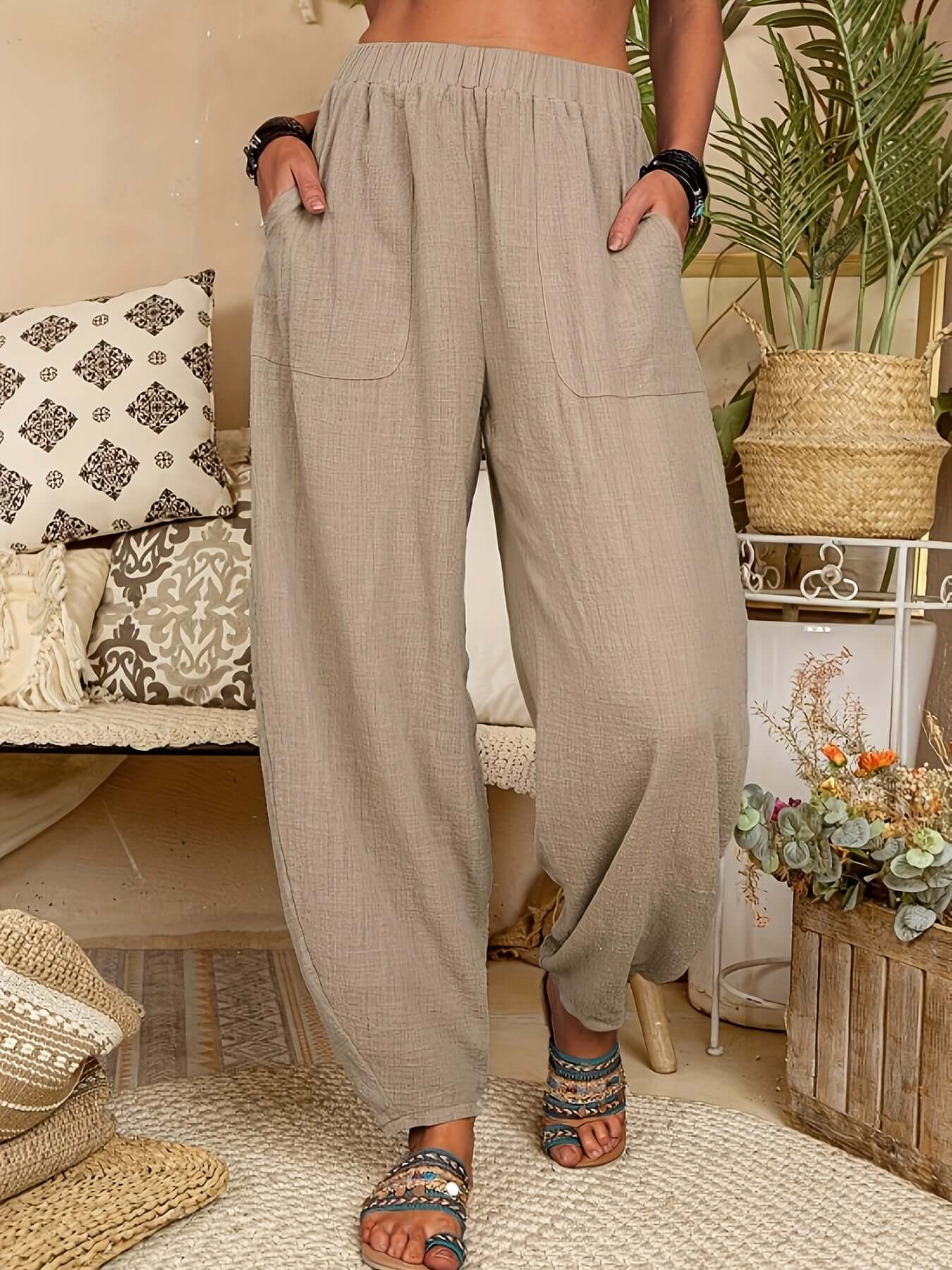 Comfortable Women's Linen Pants with Pockets