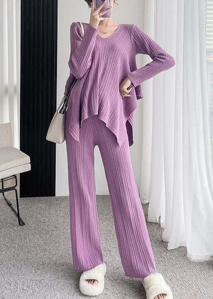 Ladies Soft V Neck Top and Pants Set