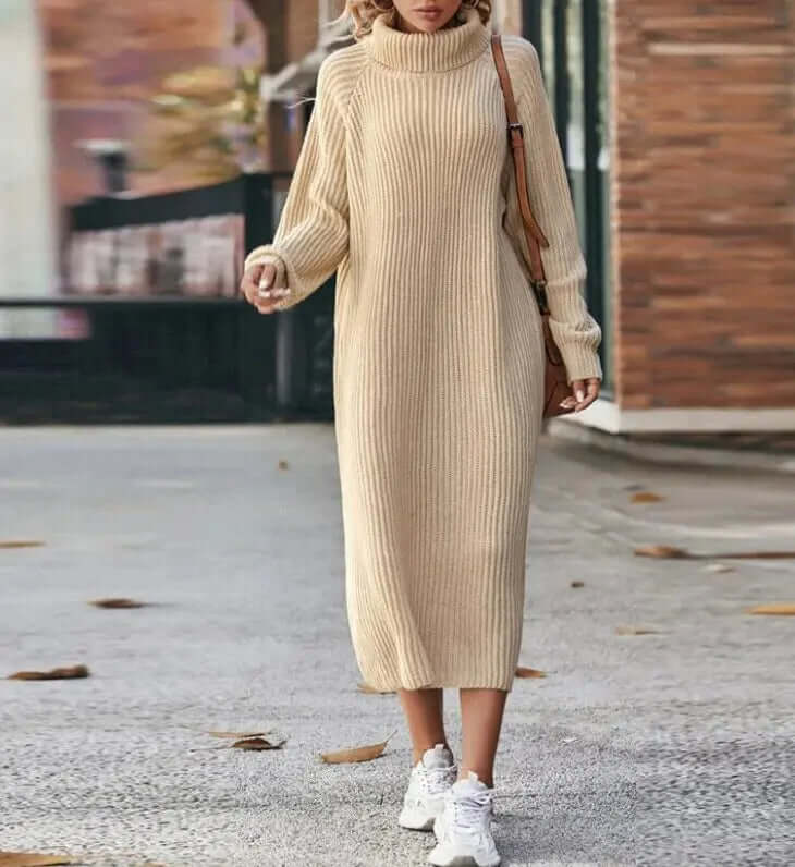 Cozy Crew Neck Sweater Dress