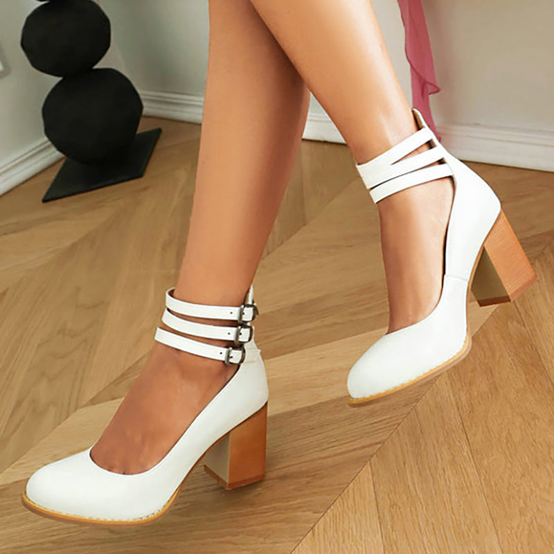 Comfortable Ankle Strap Sandals with Block Heel