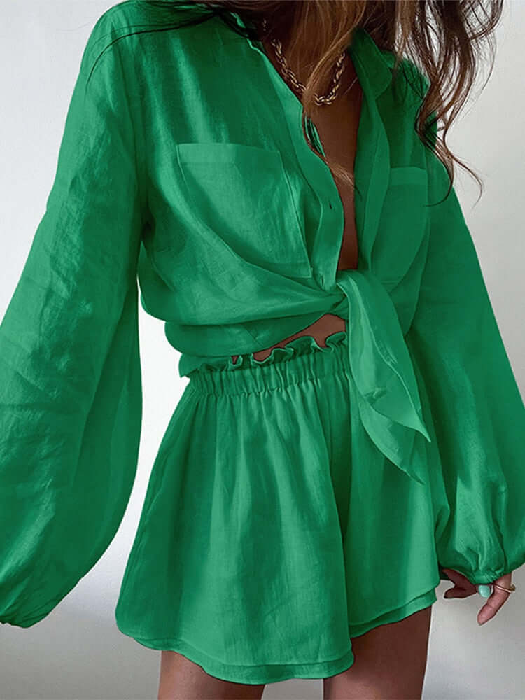 Comfortable Two Piece Casual Wrap Dress