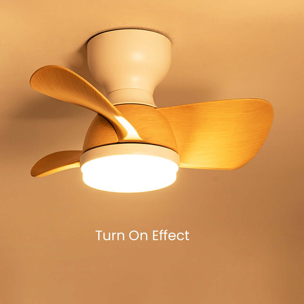 Stylish Wood Grain Ceiling Fan with LED Lighting