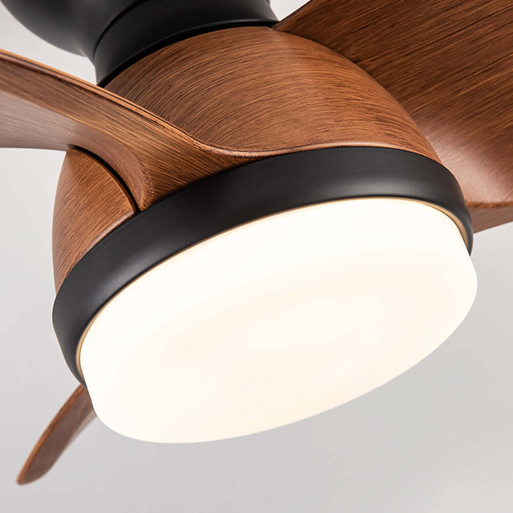 Stylish Wood Grain Ceiling Fan with LED Lighting