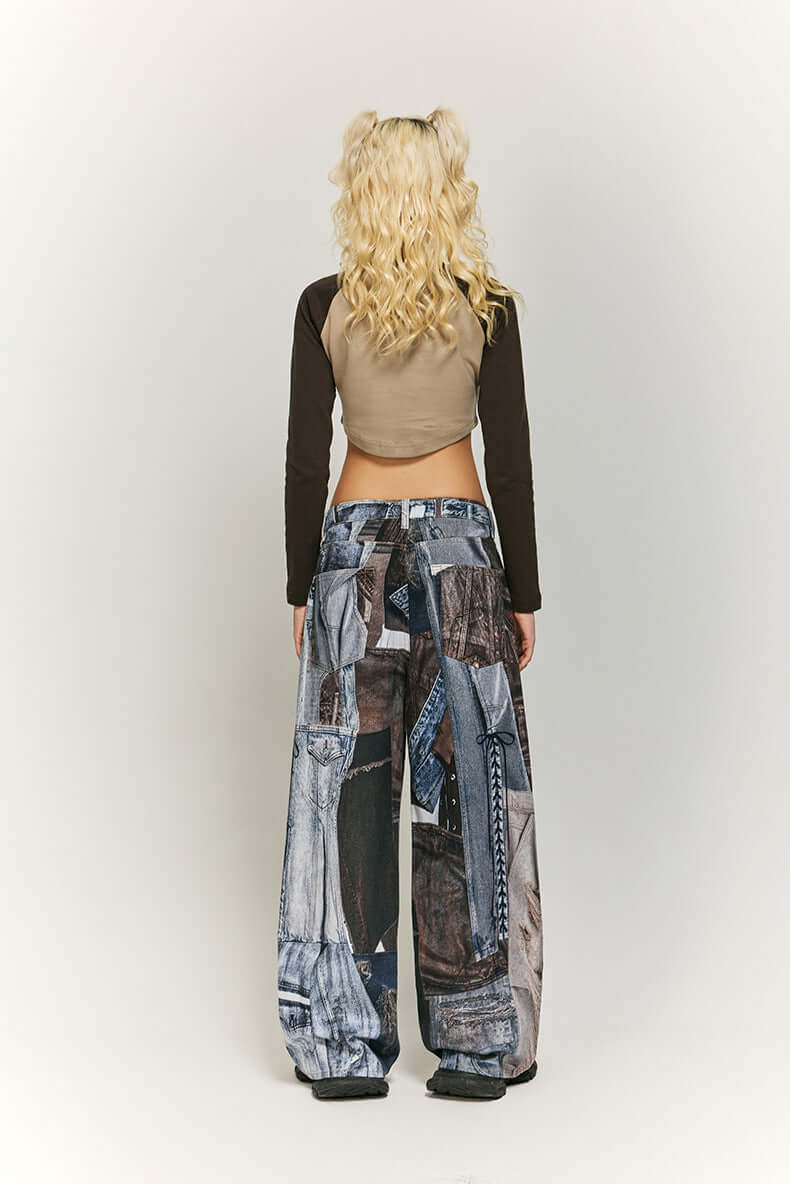 Loose Fit Floral Print Women's Pants